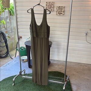 Olive Green Sleeveless Maxi Romper/jumper